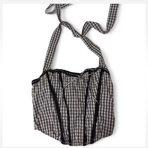 Black and White Checkered Corset Top